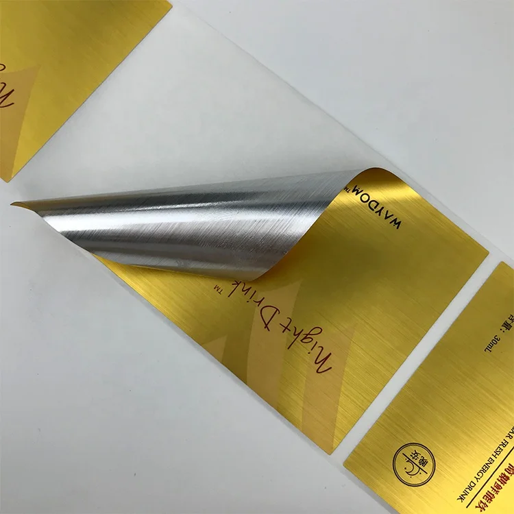 Waterproof glossy silver labels for cosmetic bottles PET private label for cosmetics cosmetic label printing