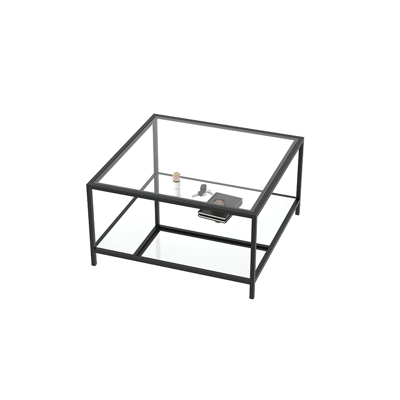 Center Table Luxury Modern Square Mirror Sofa Side Table Glass Coffee Tables Furniture for Living Room