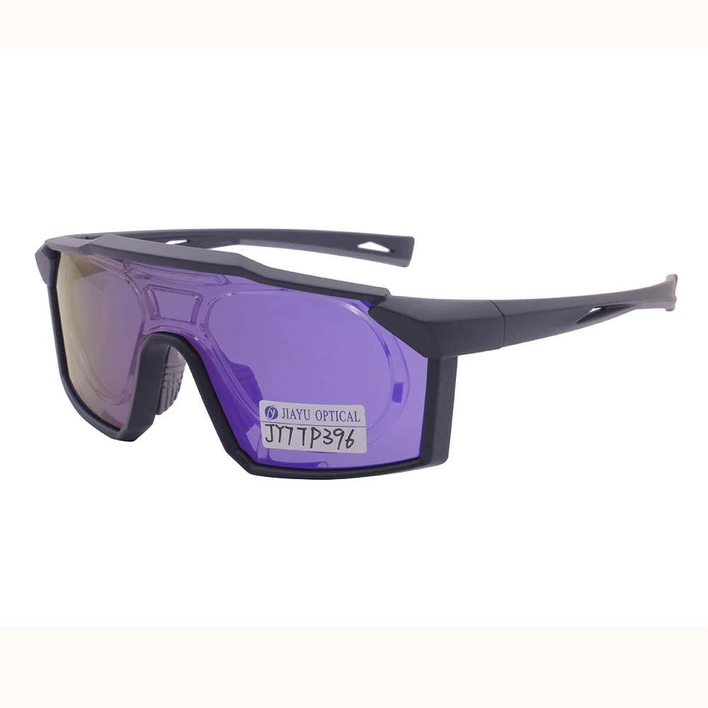 OEM Factory Cylindrical One-Piece Purple Mirror Lens Running Hiking Optical Rim Sports Sunglasses Cycling Glasses UV Protection