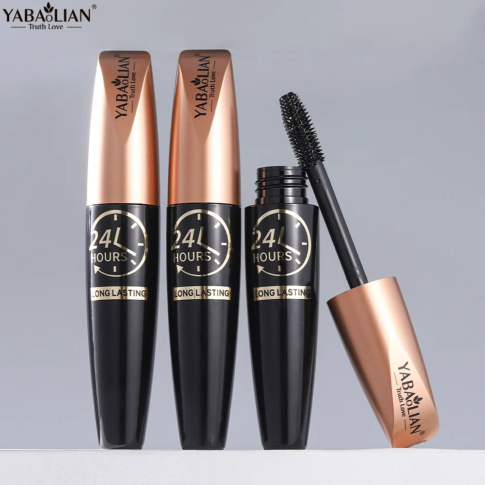 4D Silk Fiber Lash Mascara Waterproof Long Lasting Mascara Black Volume and Length Natural Exquisitely Full Lengthening Mascara