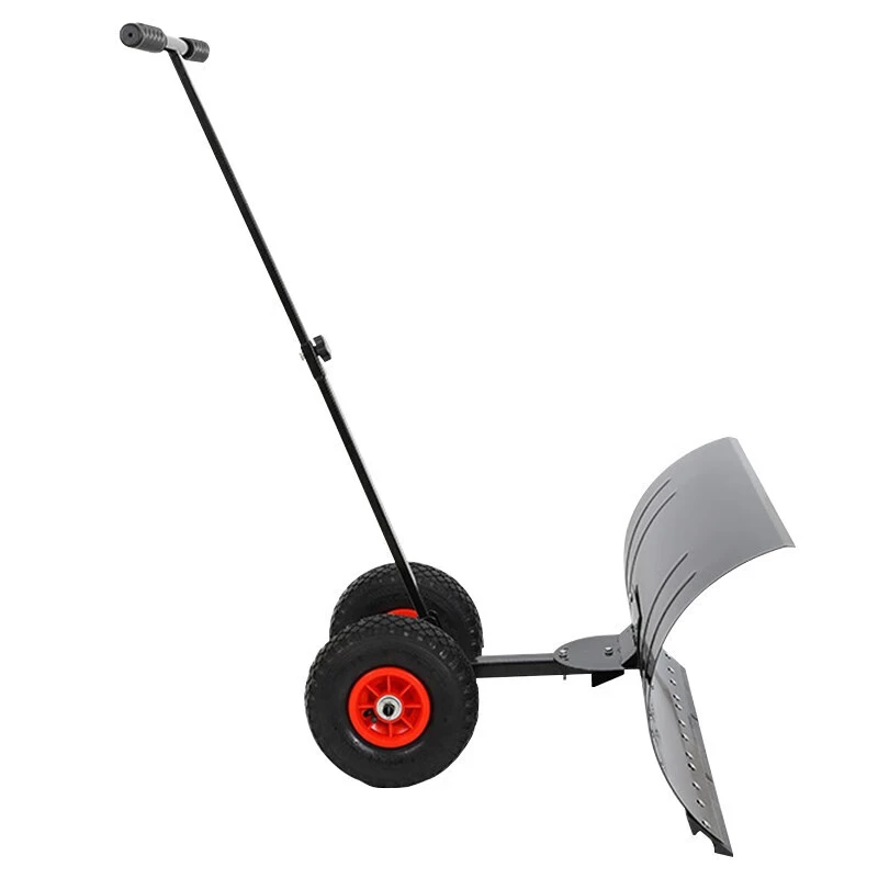 HYSTIC Single handle  Push Snow Shovel plastic Snow Shovel With Wheels aluminum Square Snow Shovel