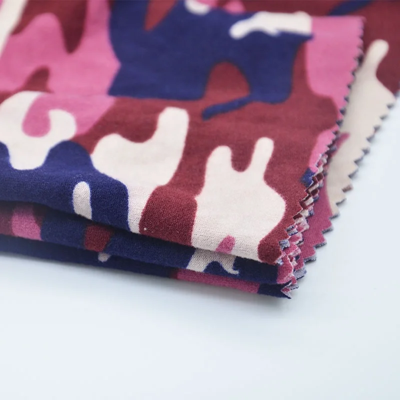 Shaoxing Chunnuo Textile DTY Brushed Printed Pink Camouflage Fabric