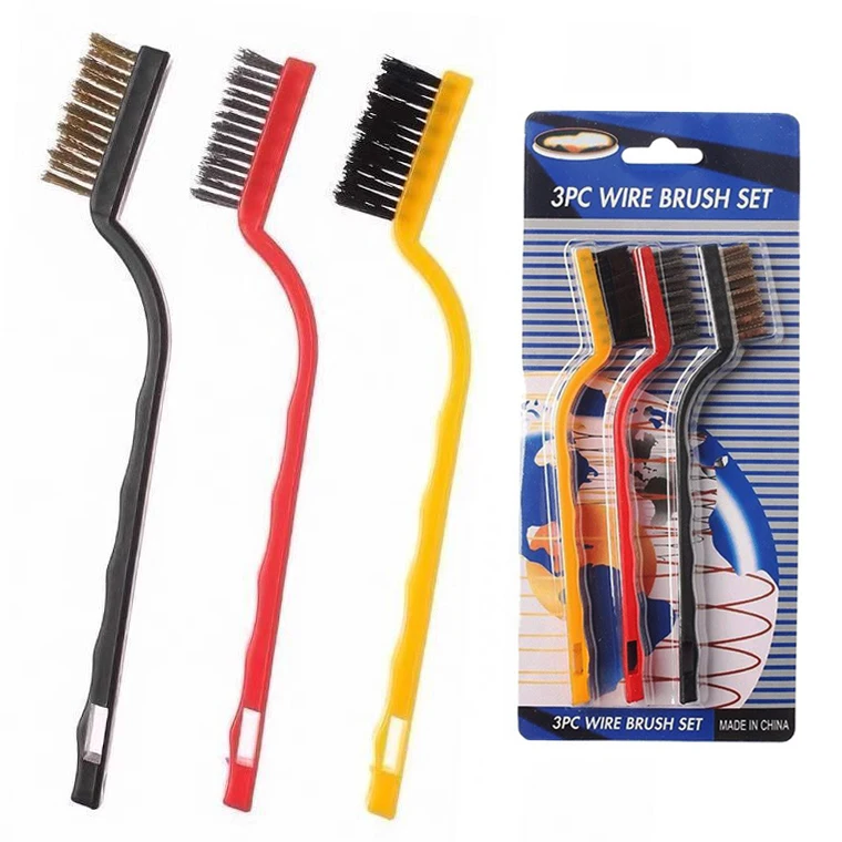 Spot wholesale kitchen gas stove stainless steel cleaning brush household cleaning copper wire brush set nylon wire brush