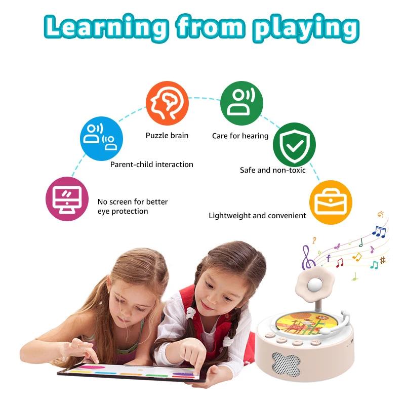 Baiyite Unisex Talking Pen Quran Easy Button Music Chain Toy for 2-4 Years Old Kids Small Dolls Voice Doctor Book Muslim Kids