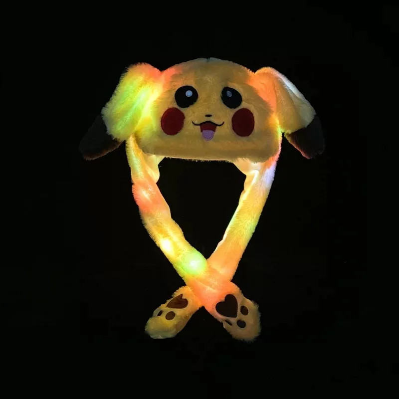 2022 New Style Popular Lovely Plush Hat Long Ear Moving Dancing Rabbit Animal Cute Rabbit Ear Hat with Light