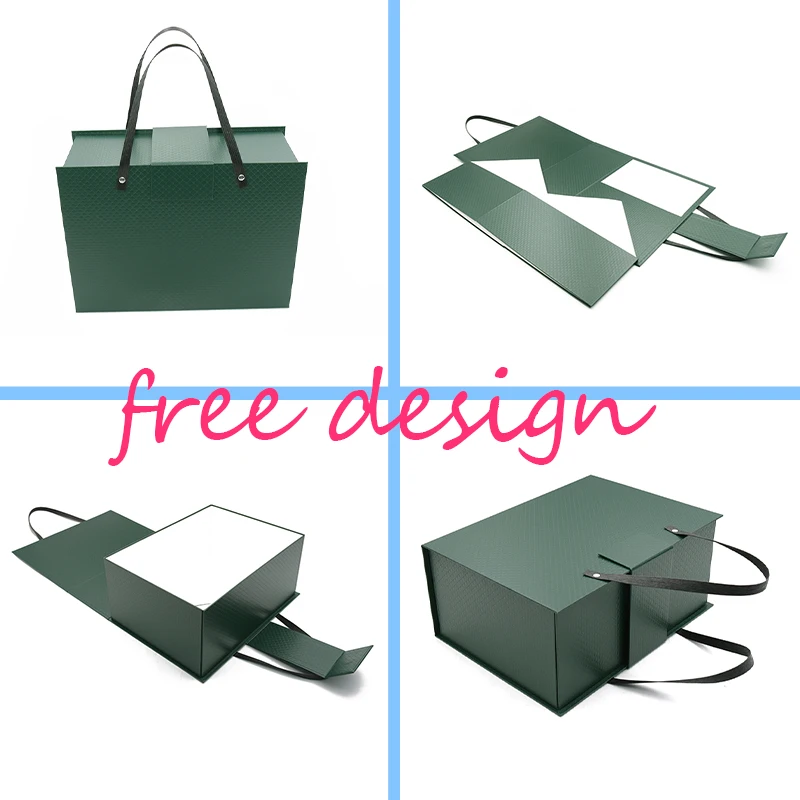 Manufacturer Cardboard Suitcase Packaging Box Red Color Custom Paper Kraft Pink Paper Gift Box With Magnetic Lid Handle shopping