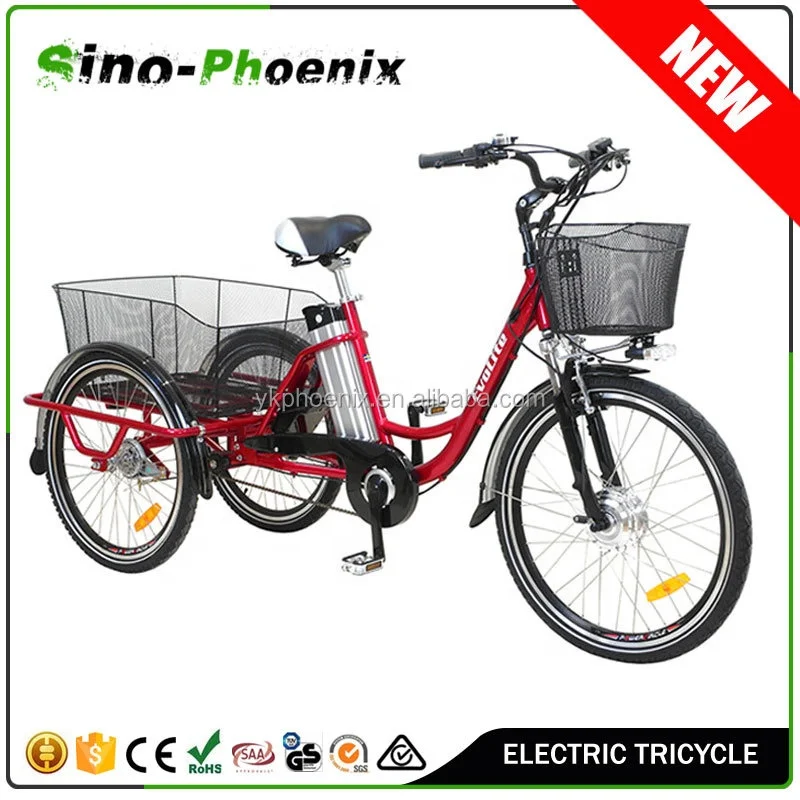 China manufacture electric bike three wheeler with 250W battery tricycle bicycle electric 3 wheel tricycle for adults