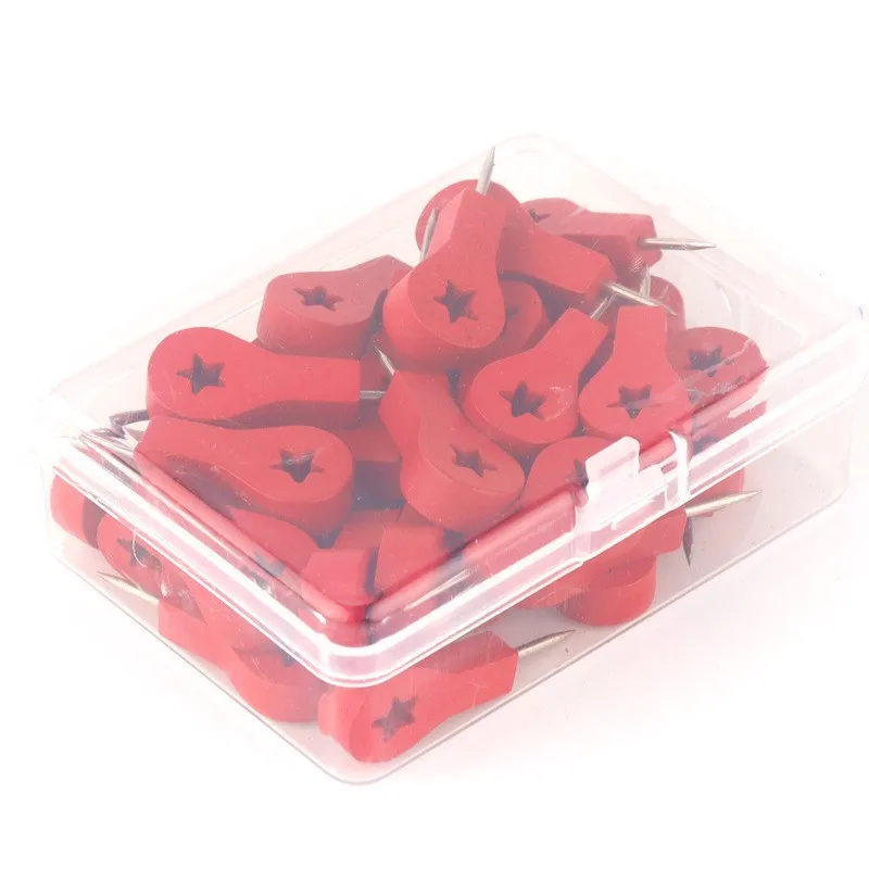 40 PCS Creative Wood Push Pins Decorative Map Thumb Tacks for Travel Hanging Art Picture Photo