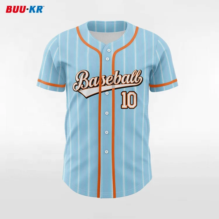 Buker Dye Sublimation Printing Custom New York Hot Sale Full Buttons 100% Polyester Baseball Jersey