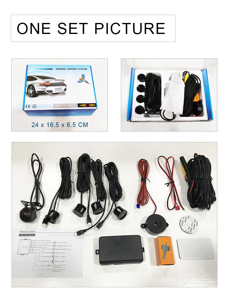 Newest Vertical Parking System Car Reverse Backup Car Radar detector Smart Car Parking Systems with 4 Sensor