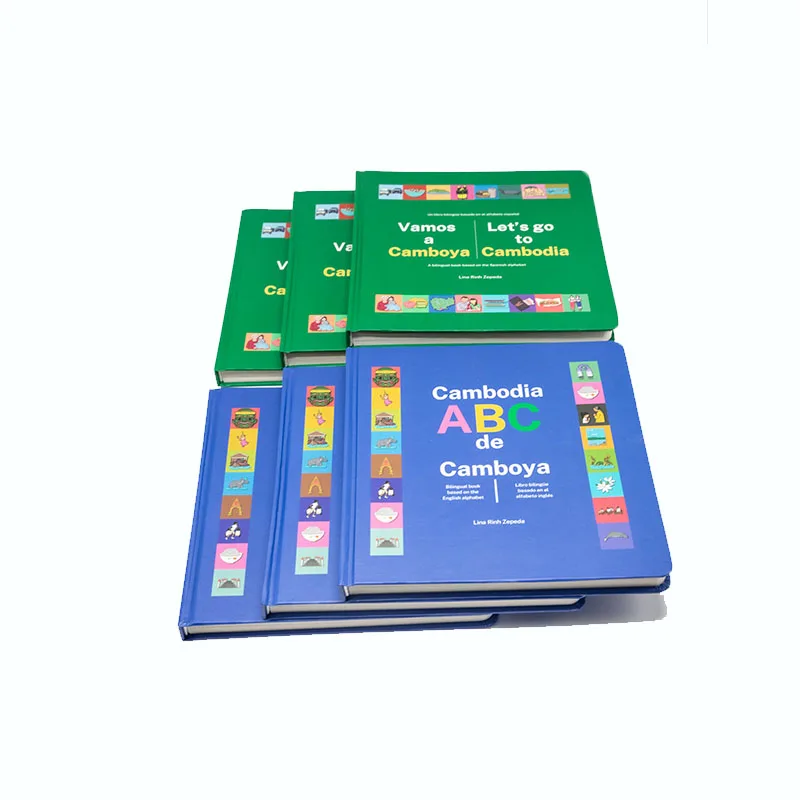 Custom Kids Hardcover Board Book Printing Services Children Thick Board English Books Round Corner White Cardboard CMYK Gua