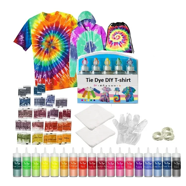 Тай-дай комплект All-in-1Tie краситель набор с пигменты резинок фартук скатерти для ремесло искусство ткань DIY ручной работы