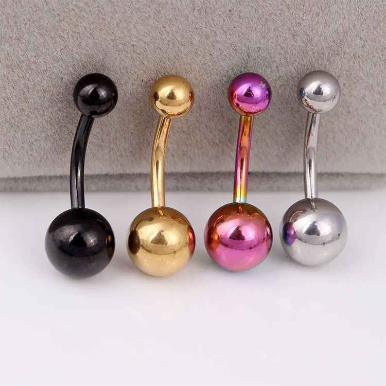 1 Piece Belly Ring Navel Bell Button Ring Rose Gold Earring Body Piercing Jewelry