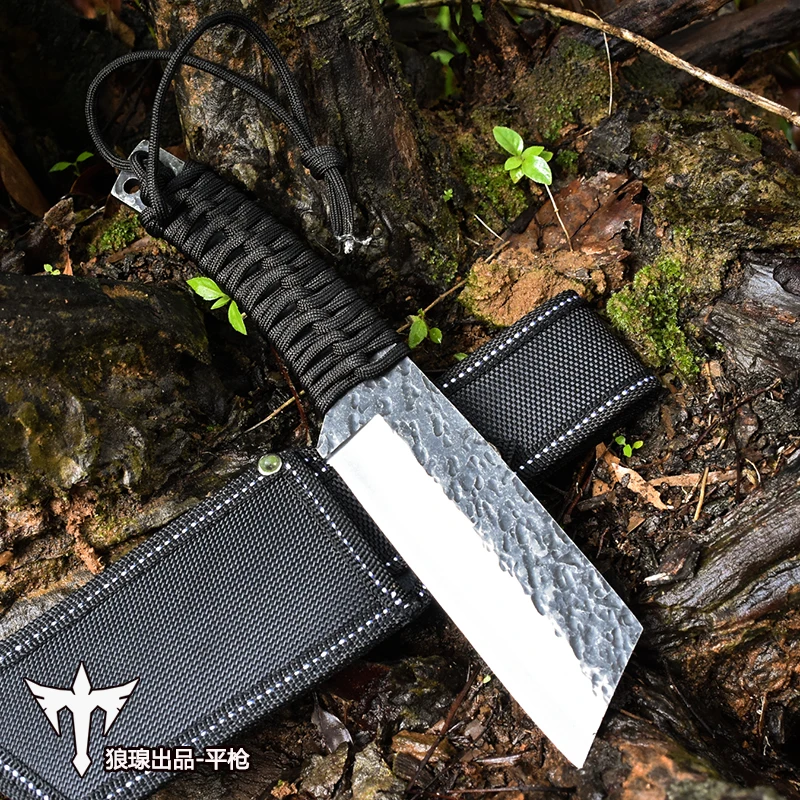 Outdoor New Camping Knife Portable Multi functional Straight Knife Black Handle Knife