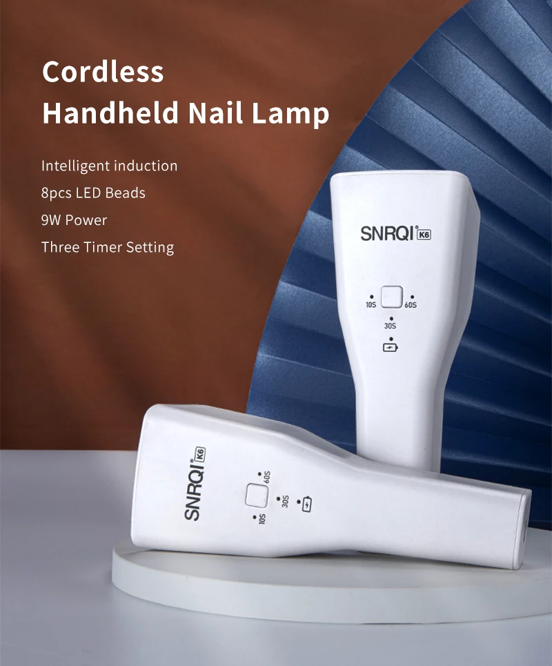 UV & LED Cordless Nail Lamp Build-in Battery Rechargeable Handheld Wireless Plastic for Nail Gel Using Equipment for Nail Design