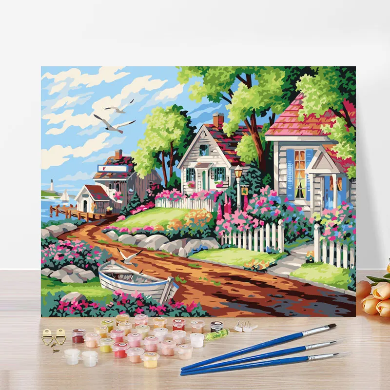 Modern landscape digital oil painting wall art customizable picture DIY hand-painted home decoration painting