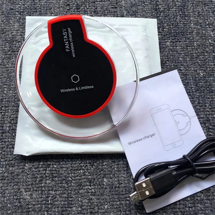 
ZX hot sale K9 Universal Crystal Qi Wireless Charger With LED Light Mobile Phone Wireless Charging pad 