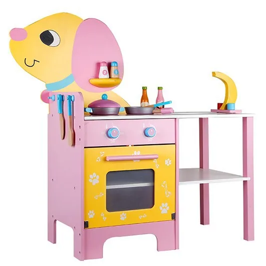 Kids Educational Toys Wooden Cooking Game Pretend Play Animal Shape Wooden Kitchen Sets For Children