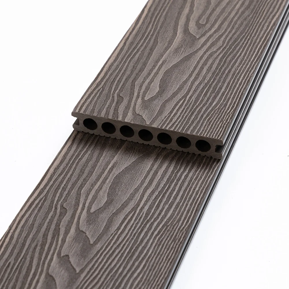 2024 New Style 3D Embossing Normal european sun-proof outdoor exterior High Performance heat-mitigating solid wpc decking panel