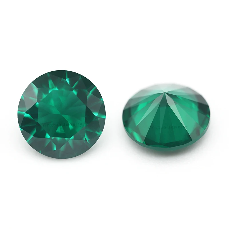 Wuzhou Yingtuo Good Quality Round Cut 1.0mm Green Nano Color Stones In Large Stocks Synthetic Gemstones