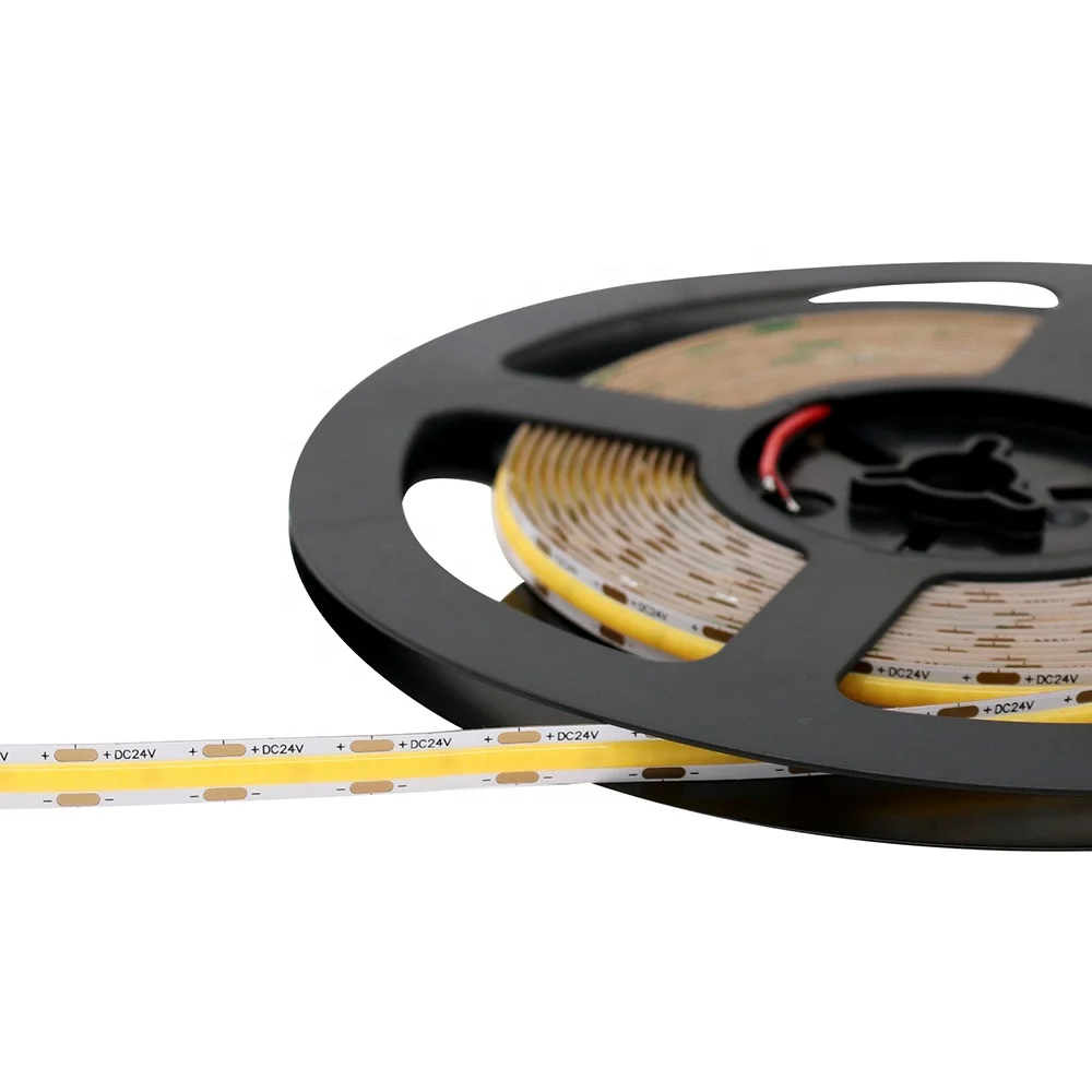 5Years Warranty CE ROHS ETL Dimmable 480chips 8mm PCB DC12V  DC24V 9W 12W Dot Free in LED Aluminum Profile LED COB Strip Light