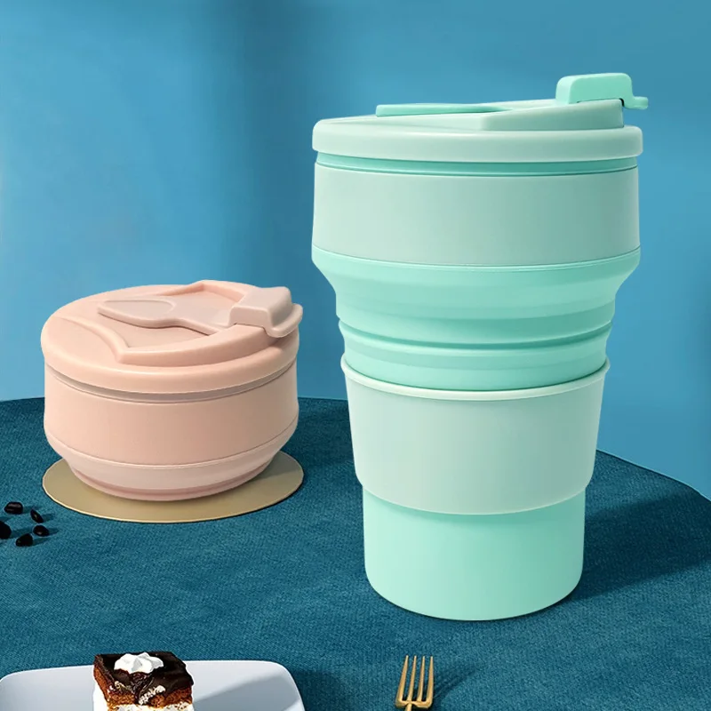 Cup Folding Multifunctional Collapsible Silicone  Travel Camping Coffee Cup  Collapsible Water Bottle Foldable silicone cup