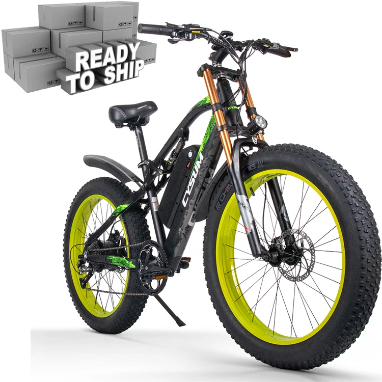 2021 NEW arrival best design Attractive Price  black-green mid driven motor brushless motor fat tire electric mountain bike