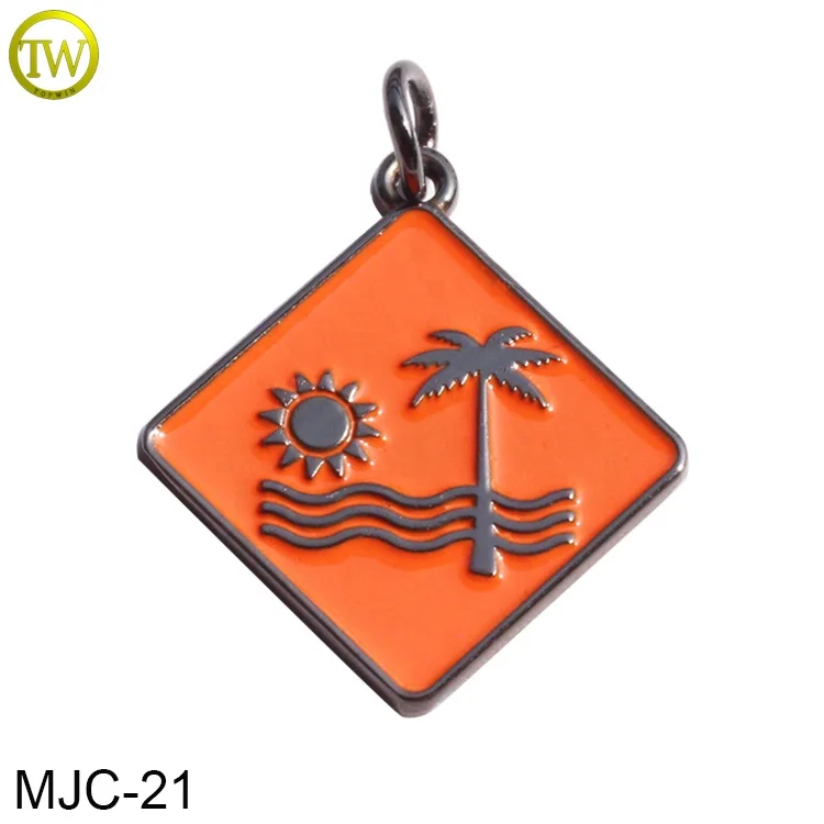 Custom logo stamped metal tags charm, personalized letter word phrase tags, company brand logo charm