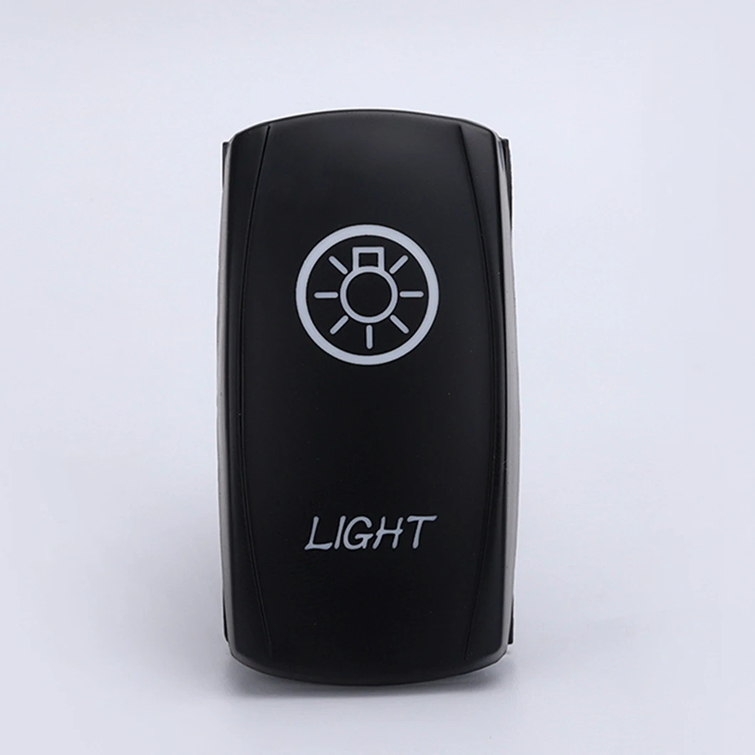 ON-OFF Plastic Waterproof Type Marine Rocker Push Button Switch Momentary/Self-Latching DPDT with 5-Pin Terminal Dual Illuminate