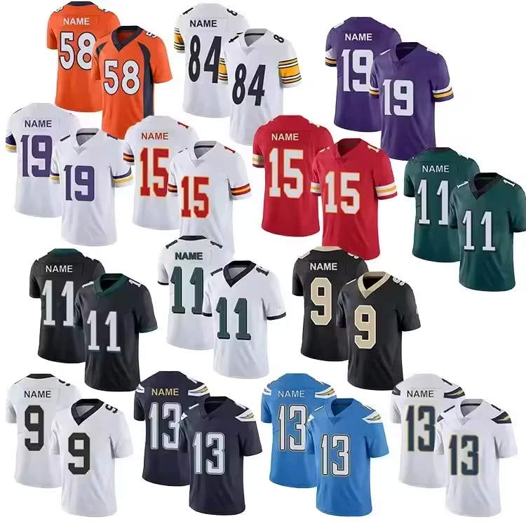 2023 24 New Design Us America 32 Teams Top Quality Embroidered Rugby Stitched Football Jersey For Men Women Kids Youth