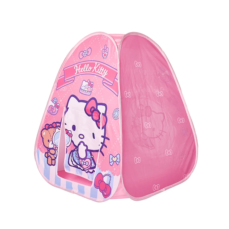 Popular Kids Indoor Children Tunnel Outdoor Playhouse Game Toy Tent Kitty Pink Cartoon Girl Play Tent