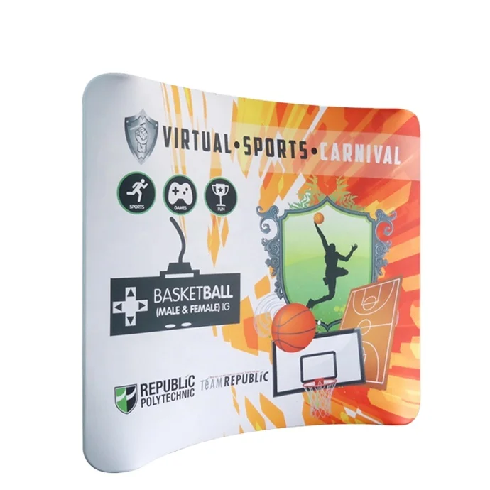 Custom floor standing aluminum fabric curved shape photography backdrops background for display