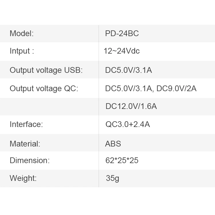 universal car charger 2 usb 12v 24v qc30 3.1a 2.4a car usb fast charger