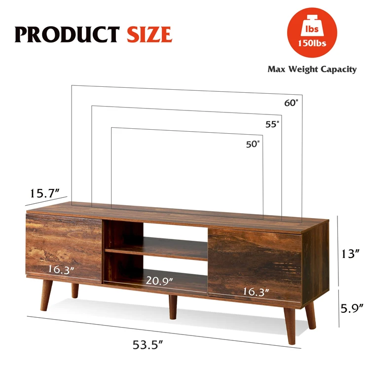 Mid Century Classic Traditional Entertainment Center Living Room Storage Cabinet TV Schrank Console Stand Television Table