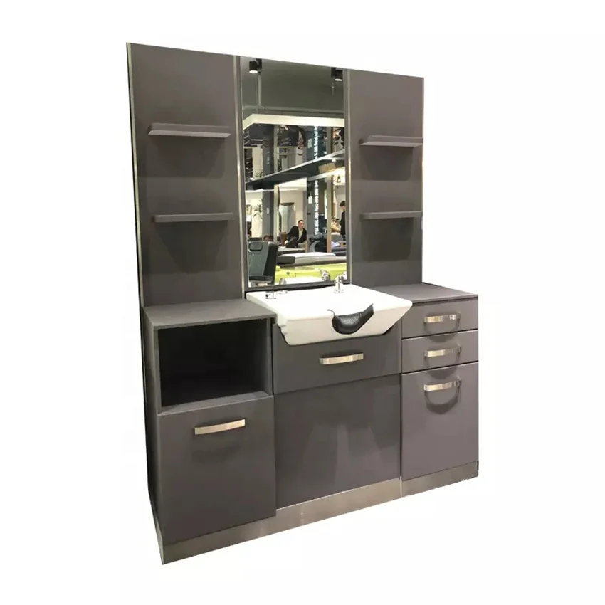 
Hairdressing solid wood barber mirror station package hair cutting barber mirror station HY-MS083 