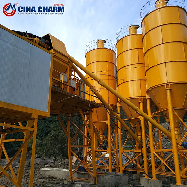 China changli hzs75 portable cement mixing plant cost of concrete batching plant
