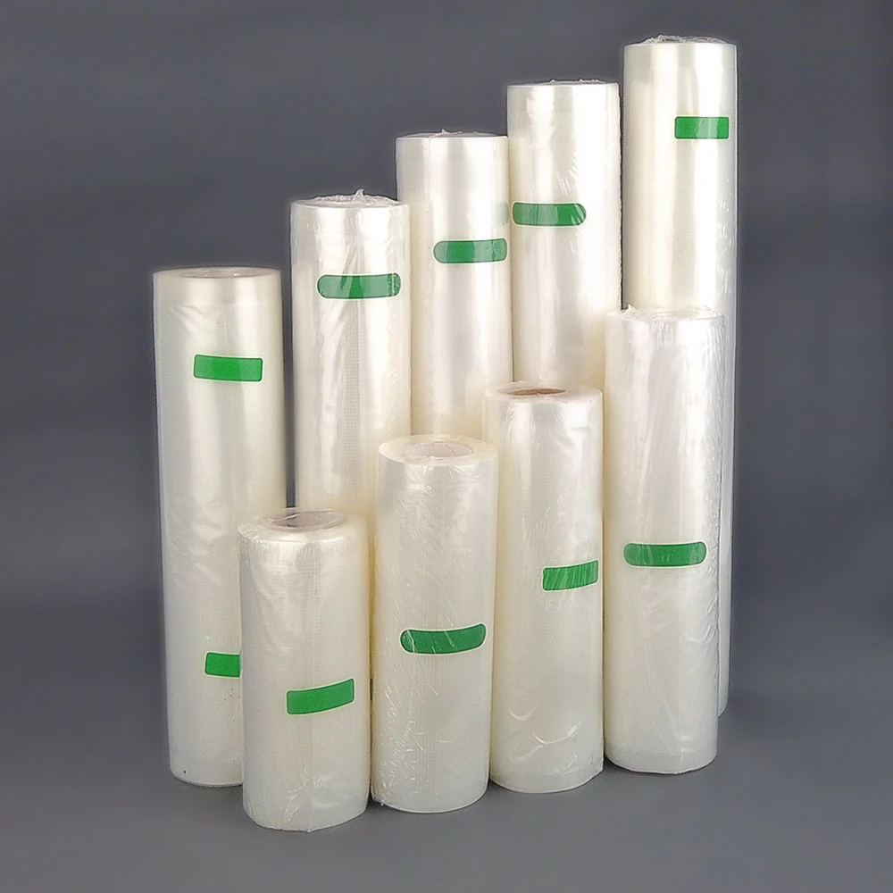 Wholesale Transparent PE Freezer Vacuum Bags Embossed Vacuum Sealer Bag Roll Bulk  Food Nylon Plastic Packaging Shrink Film