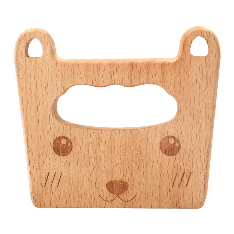 Eco-friendly Cute Bear Shape Wooden Handmade Kids Children Knife for Cooking and Safe Cutting Veggies Fruits