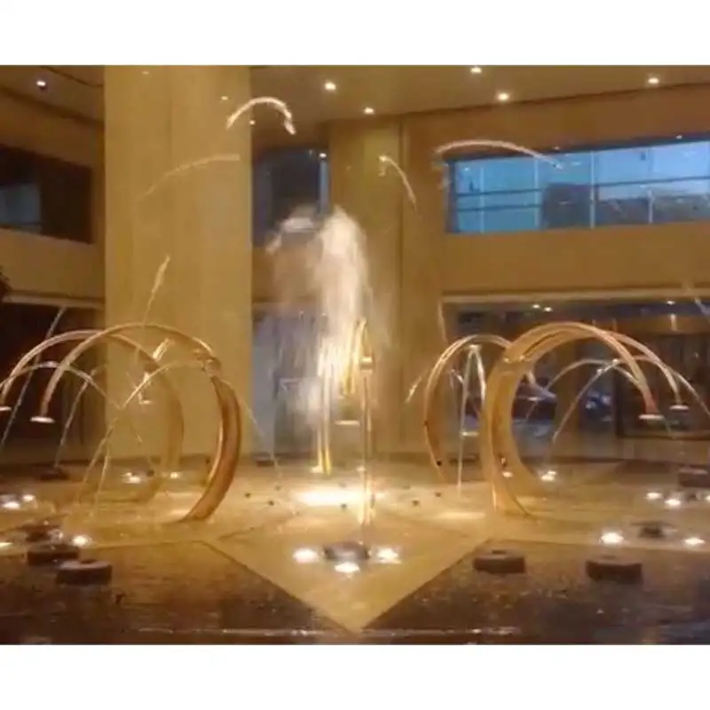 indoor hotel lobby laminar jumping water fountain