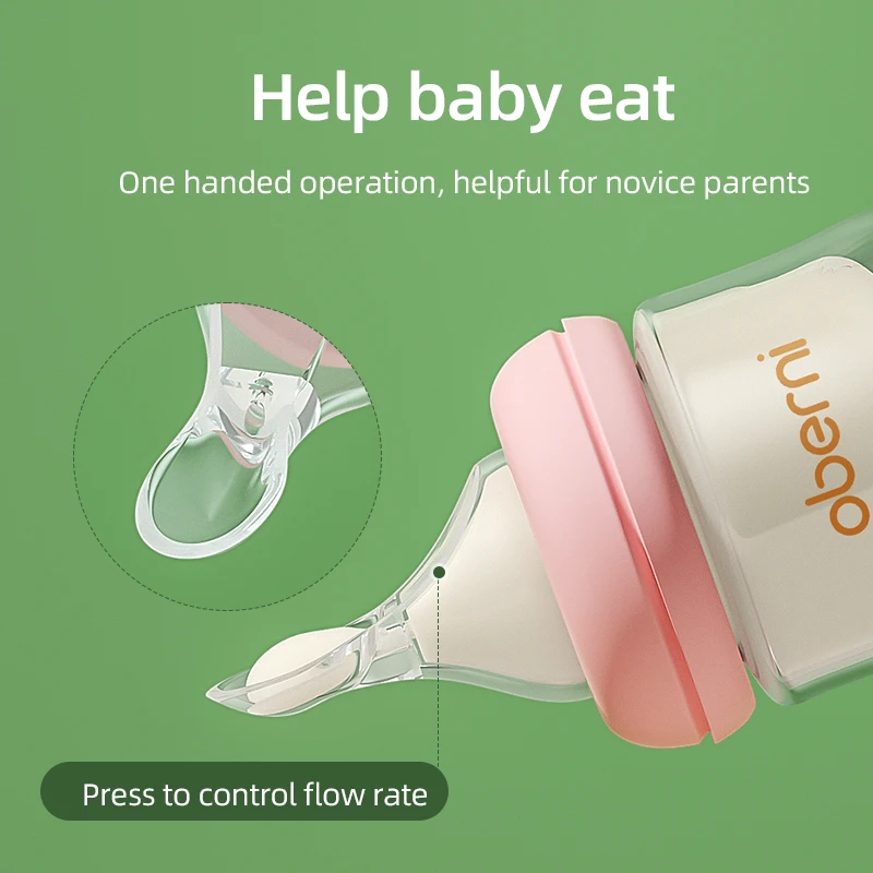 2023 Best Selling 100% Latex Free soft silicone baby feeding bottle with spoon nipple