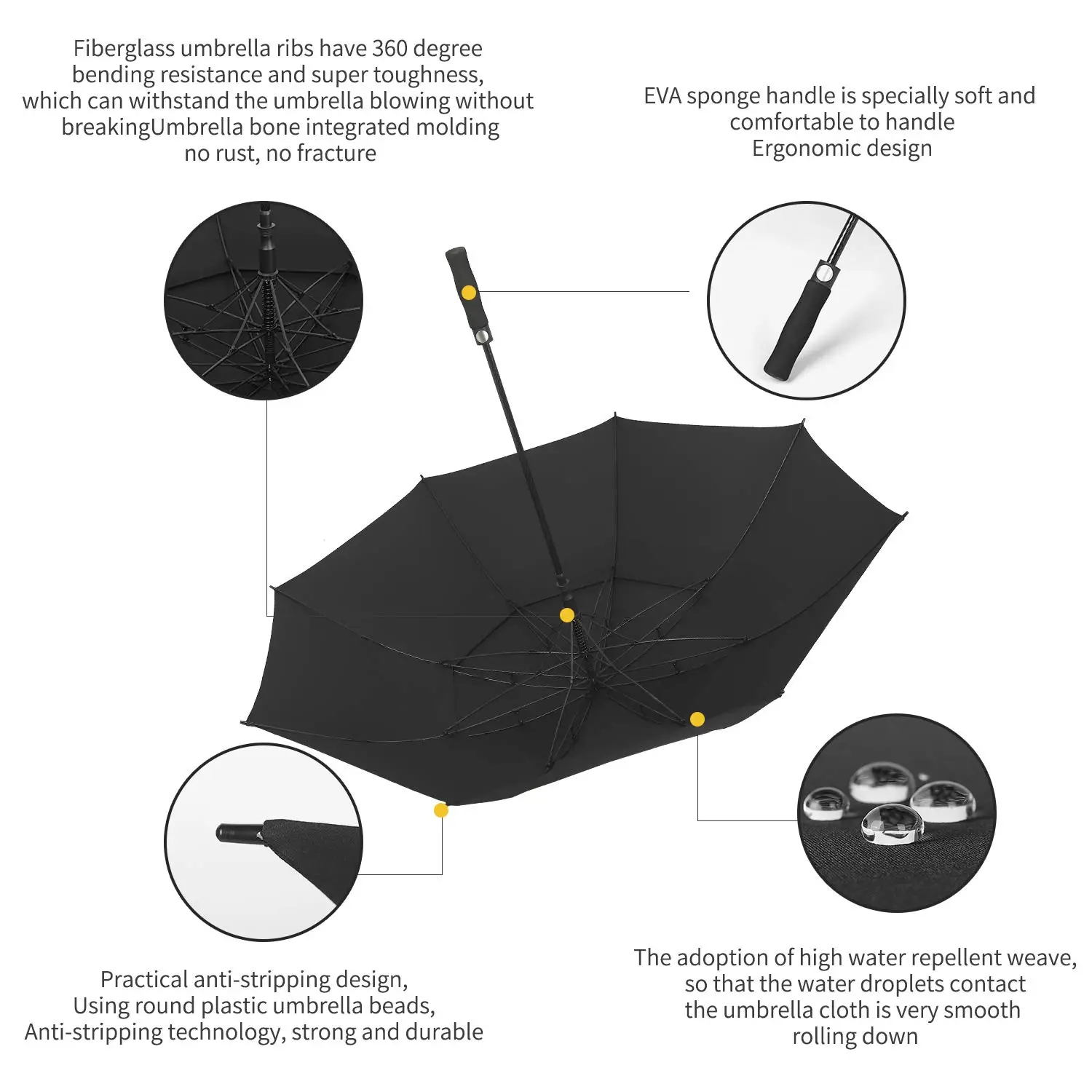 Free Sample wholesale 30 inch large windproof logo prints big luxury promotional branded custom golf umbrella with logo