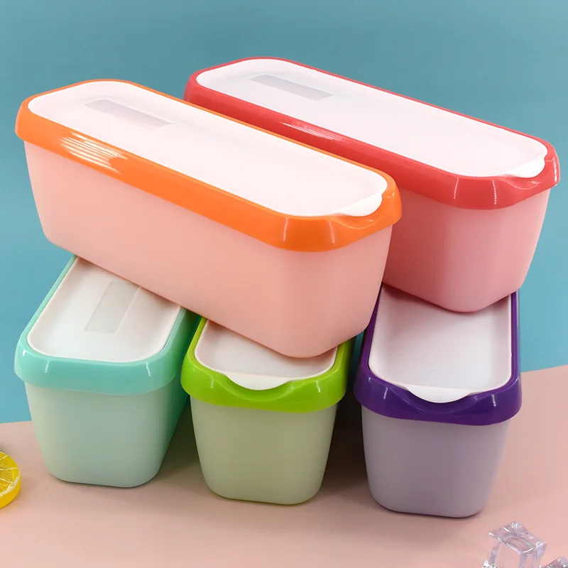 Ice Cream Containers Ice Cream Storage Covered Ice Cream Tub Plastic Customizable Stackable Freezer Storage Container