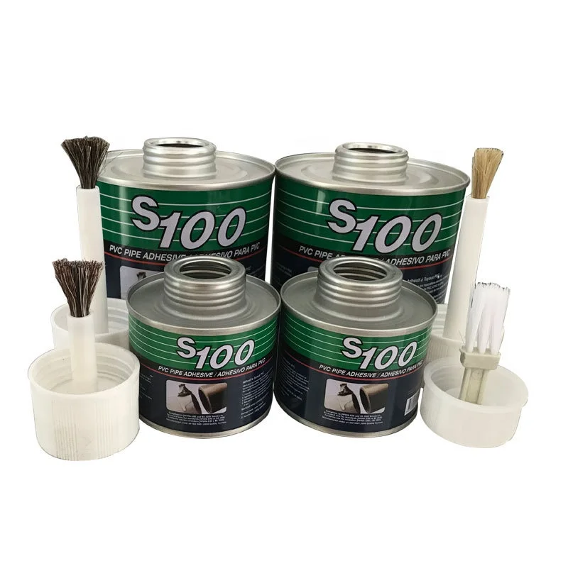 100ml, 500g Metal Adhesive Can For Packing PVC Cement Glue Tin Can metal box With plastic cover and Brush