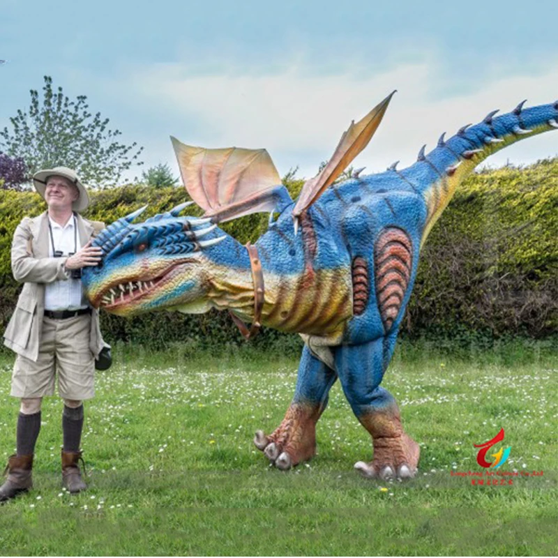 Life Size Adult Realistic amusement park hot sale dragon costume