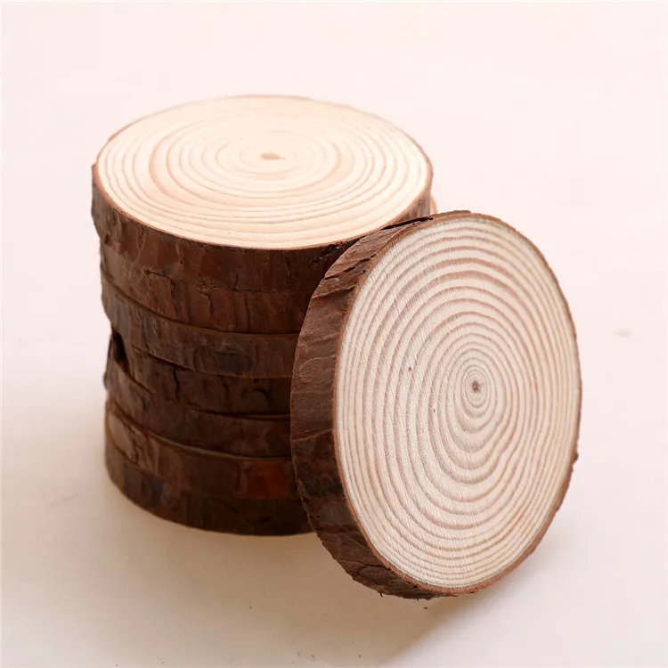 Home decor crafts gifts thick predrilled hole natural pine wooden piece
