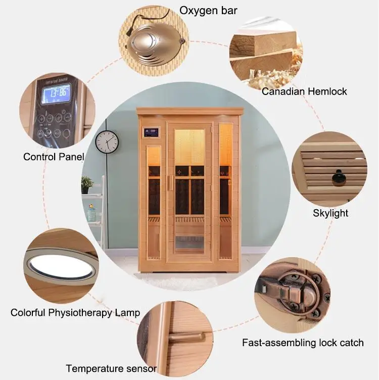 2022 Best Price Traditional Sauna 2 People Indoor Mini Infrared Sauna Room
