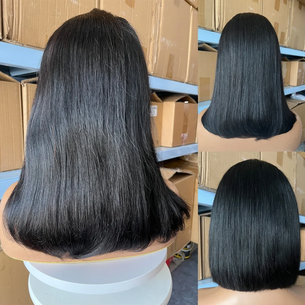 12A Cheap Raw Brazilian Virgin 100% Human Hair Short Bob Frontal Wigs HD Lace Front Wig Transparent for Black Women