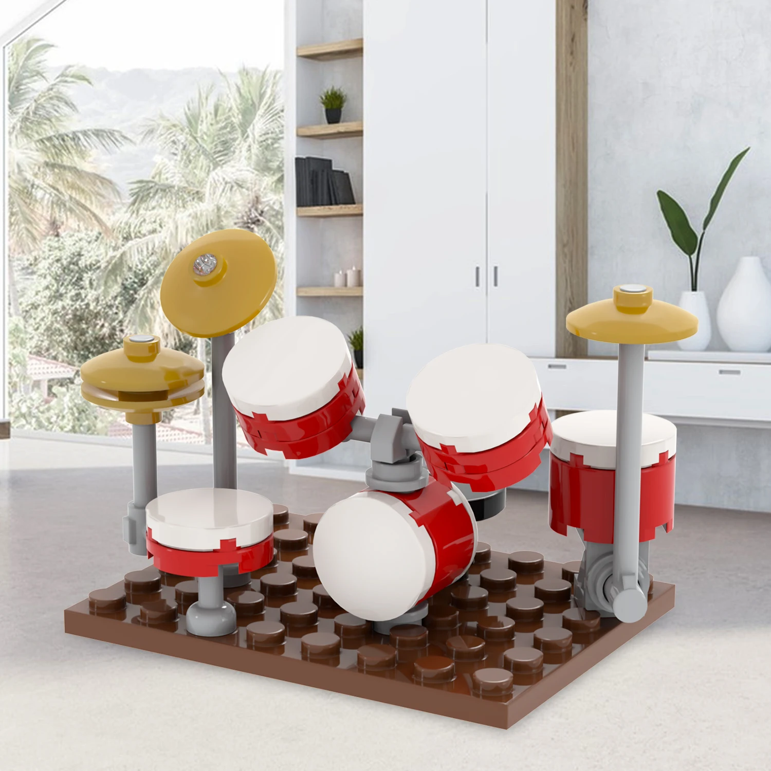 MOC4091 Drum Kit 35Pcs Bricks Set Accessories Educational Model Action Music Scene Decoration DIY Building Blocks Kids Gift Toys