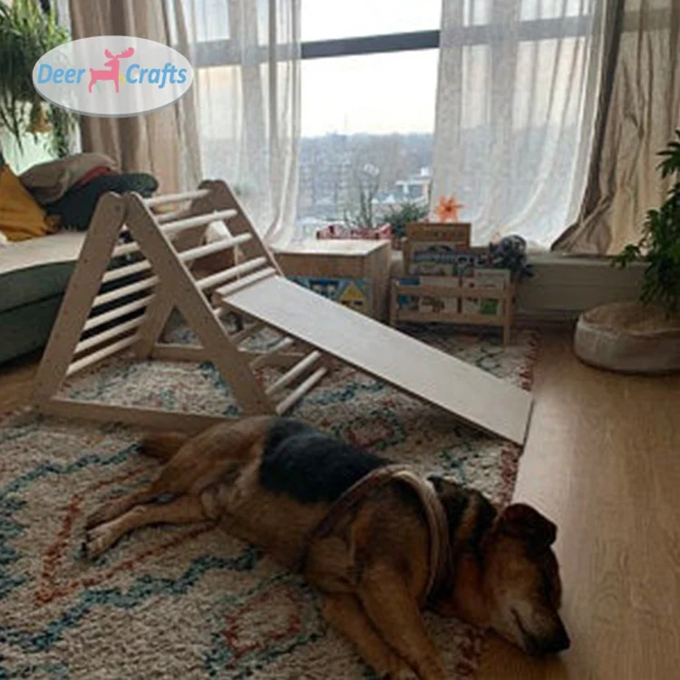 Factory wholesale safety wooden climbing triangle for toddlers DK08328