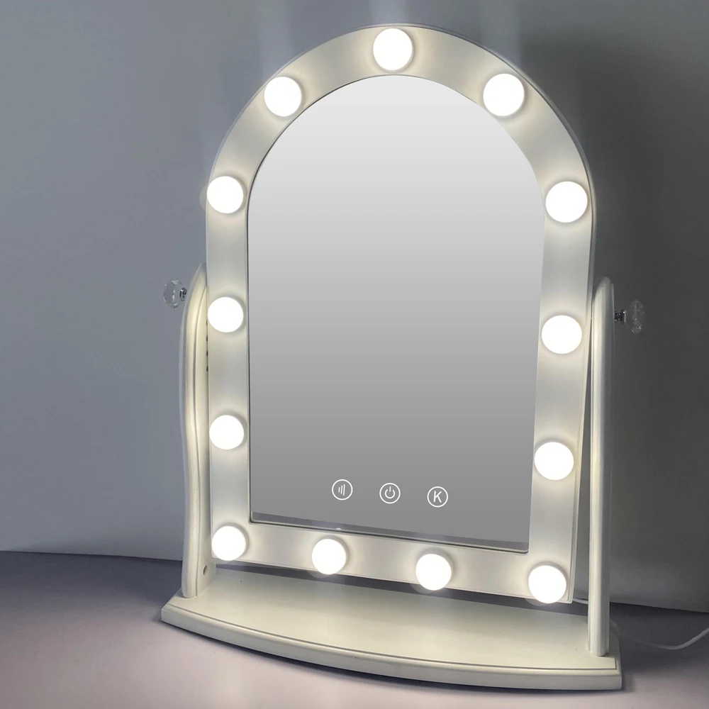 Touch Screen Hollywood Vanity Apartment Hotel Project Smart Desktop Makeup Tables Led Mirrors With Led Light